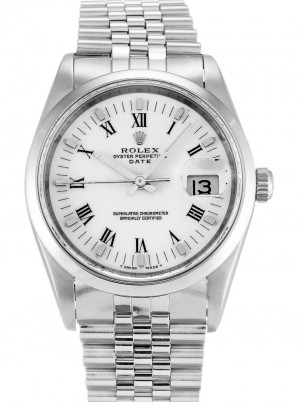 rolex oyster perpetual date 34mm quadrante bianco 15200