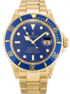 rolex submariner 40mm quadrante blu 16618