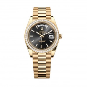 superclone rolex day-date 40 mm quadrante nero brillante 228348rbr