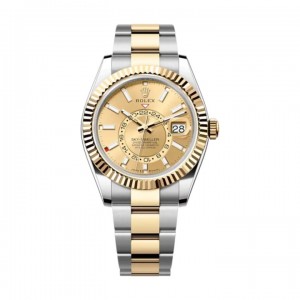 superclone rolex sky-dweller 42 mm quadrante champagne 336933